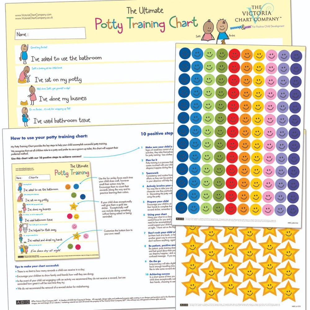 Potty Training Reward Chart for 2 yrs+ & stickers